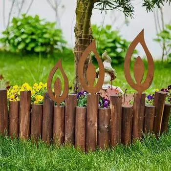 37319 шт. Металлические садовые колья цвета ржавчины, железные, уличные декоративные колышки для всепогодного грунта B