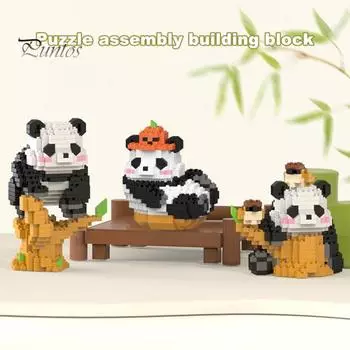 378/396/430/458 шт./компл. Детская игрушка-конструктор «Панда», развивающая мелкую моторику, обучающая игрушка для животных, микростроительный кирпич, украшение для рабочего стола B