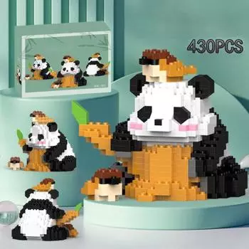 378/396/430/458 шт./компл., детский строительный блок с пандой, игрушка для детей, хорошее образование, развитие моторики, здание, микро-кирпич для животных, настольный компьютер B