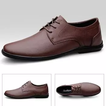 37-45 размеры повседневные, модные и универсальные молодежные кожаные туфли из натуральной кожи на мягкой подошве со шнуровкой 37 чёрный