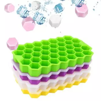 37 кубиков сотового льда с крышками, форма для кубиков льда, кухонные принадлежности для коктейлей из виски, холодных напитков фиолетовый