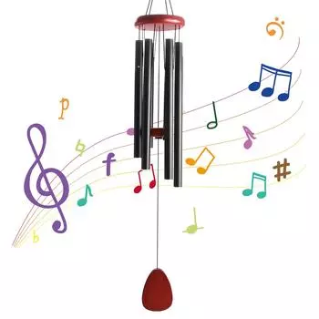 37-дюймовые черные алюминиевые колокольчики создают атмосферу для сада, патио, фермерских домов, террас, украшения крыльца, подарка чёрный