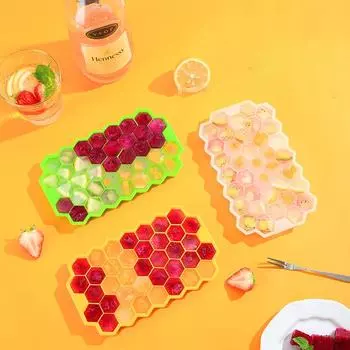 37 Grid Silicone Honeycomb Ice Cube Mold DIY Juice Ice Cube Homemade Ice Box Ice Mold Food Grade Silicone Ice Cube Tray зелёный