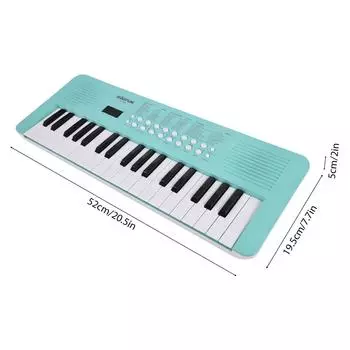 37-клавишная электронная клавиатура пианино 200 тонов 200 ритмов 35 демонстрационных музыкальных инструментов с микрофоном синий