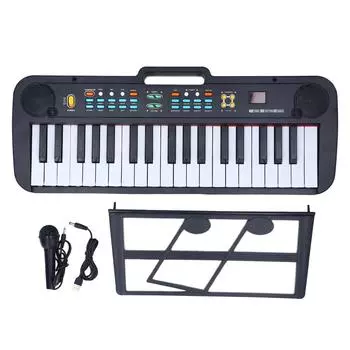 37-клавишная клавиатура пианино с подставкой для нот USB-кабель светодиодный дисплей 200 звуковых тонов электроника