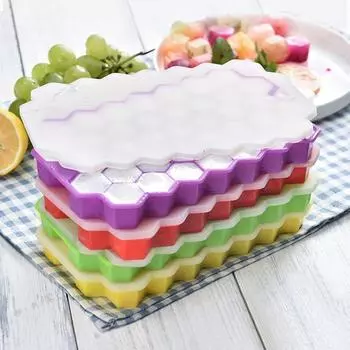 37 решеток силиконовая решетка для льда форма для кубиков льда с крышкой контейнер для хранения льда легко извлекается из формы бар домашняя вечеринка кухонные принадлежности белый