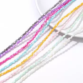 37 см/пакет натуральный бисер из ракушек для изготовления ювелирных изделий DIY браслет ожерелье цепочка для штор 3*5mm светло-зеленый