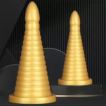 37 см золотая силиконовая пагода гигантская присоска большая анальная пробка очень большая резьбовая анальная пробка выдвижная бусина анальный расширитель S