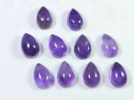 37Cts. Натуральный аметист грушевидный кристалл кабошон драгоценный камень 10 шт. лот 08X12MM RQ-1773