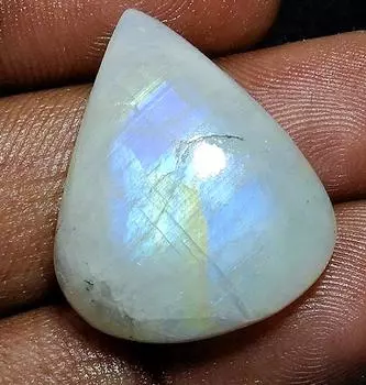 37Cts. Натуральный радужный лунный камень груша кабошон россыпью драгоценный камень 21X26X09 MM PP-930