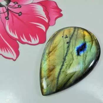 37X52X05 MM натуральный лабрадорит кабошон золотистая вспышка груша россыпью драгоценный камень PP-1552