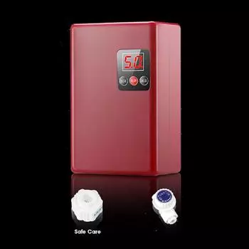 3800W 220V Shower Instant Water-Heater Tankless Water Heater Electric Heating Instant Hot Water for Kitchen and Bathroom красный