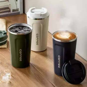 380/510 мл нержавеющая сталь кружка для кофе герметичная дорожная термокружка термос изолированная офисная кружка чайник для воды однотонный 380ML белый