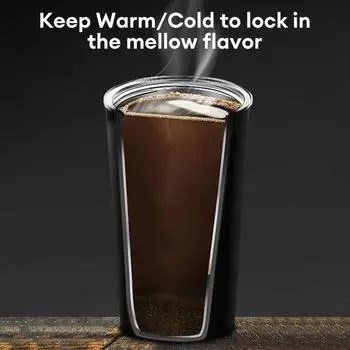 380/510ML Stainless Steel Coffee Cup Thermos Mug Leak-Proof Thermos Travel Thermal Vacuum Flask Insulated Cup Water Bottle 380ML чёрный