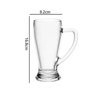 380 мл/430 мл Бокал для пшеничного пива Прозрачный Бокал для крафтового пива с ручкой Коктейльный бокал Барная посуда Питьевые стаканы Бутылка для воды 1pcs