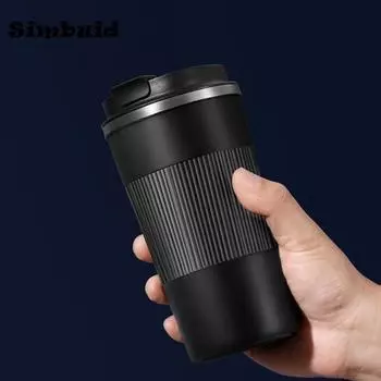 380 мл/510 мл термос из нержавеющей стали кружка для кофе с двойными стенками герметичная термокружка для путешествий в машине термокружка бутылка для воды 380ml синий