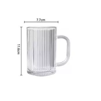380 мл бытовая термостойкая кружка для воды с ручкой, набор из 4 предметов, классическая современная вертикальная полосатая чашка для чая, пивной бокал, винная посуда 4pcs