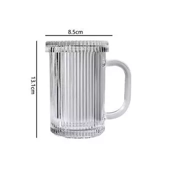 380 мл бытовые кружки для кофе, молока, сока, набор из 4 шт. Летний стакан для воды с ручкой, термостойкая вертикальная узорчатая чашка с крышкой 4pcs