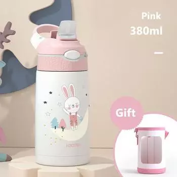 380 мл Детский термос-бутылка с динозавром 316 Нержавеющая сталь Детская бутылка для воды для мальчиков и девочек Вакуумные фляги Термос-стакан Термокружки 380ML