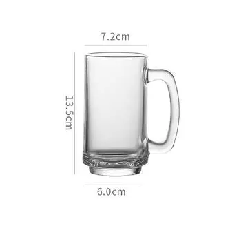 380 мл прозрачная винная посуда классический пшеничный пивной бокал с ручкой бытовая большая емкость термостойкая чашка для чая кружка для воды 1pcs