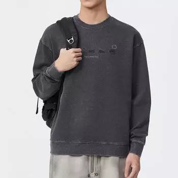 380G Осенний американский ретро-свитер с круглым вырезом, мужской свободный большой размер, молодежная одежда с длинными рукавами, модная верхняя одежда M