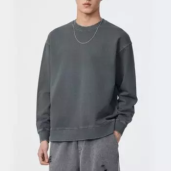 380G Осень-зима Американский ретро свитер с круглым вырезом мужской свободный большой размер молодежная одежда с длинными рукавами модный топ мужская одежда M фиолетовый