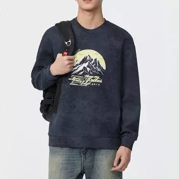 380G Осень-зима Американский ретро свитер с круглым вырезом мужской свободный большой размер молодежная темно-зеленая одежда модный топ мужская одежда M королевский синий