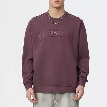 380G Осенний американский ретро-свитер с круглым вырезом, мужской свободный большой размер, одежда с длинным рукавом, модный топ, мужская одежда M фиолетовый