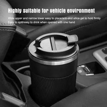 380 мл/510 мл Dubbele Rvs 304 Термос Koffie Mok Lekvrije Противоскользящий автоматический пылесос Heupfles Reizen Thermische Kop Waterfles Coffee Thermos Mug