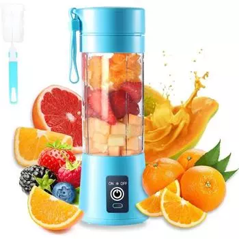 380ml Mini Blender Portable Blender Home USB Juicing CupRechargeable Smoothie Maker Sports Bottle for Shakes Smoothies Juice розовый