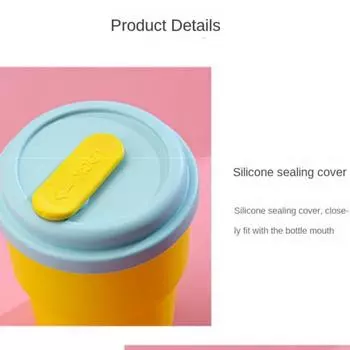 380ml New Full Plastic Water Cups With Straw And Silicone Sealing Cap Portable Outdoor Sports Picnic Thicken Durable Water Cups 380ml