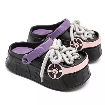 3825 туфли с отверстием для наушников женские тапочки летняя сумка обувь для головы нишевая одежда для личности девочки пляжная обувь крутые тапочки 35/36