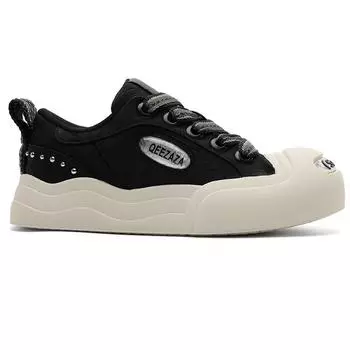 3858 шелковый узор открытая улыбка парусиновые туфли новые женские толстая подошва увеличение роста уродливо милые большая голова кеды на платформе низкий верх круглый носок повседневные 36-Sneaker size