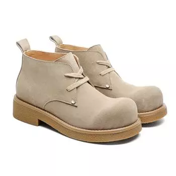 3888 autumn new leather Martin boots retro cow velvet big head derby shoes men s tooling boots short boots 36-Female