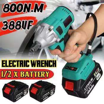 388 В, 22900 мАч, 800 Нм, бесщеточный беспроводной электрический ударный гайковерт, перезаряжаемый гаечный ключ 1/2 дюйма, электроинструменты для батареи 18 В 1*Battery
