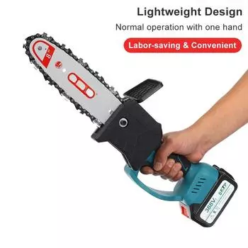 388V 1500W 10Inch Electric Saw Chainsaw Brushless Motor w/ 1/2 Batteries Woodworking Cutter Tool For Battery Machine