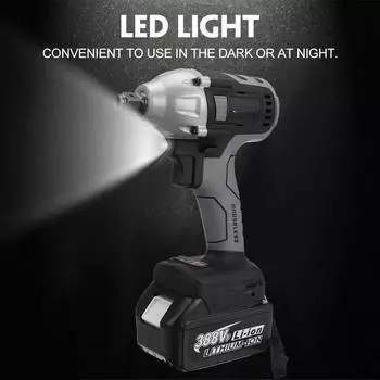 388VF 800 Нм, бесщеточный электрический ударный гайковерт, перезаряжаемый квадратный аккумуляторный ключ 1/2, электроинструменты для батареи Makita 18 В machine