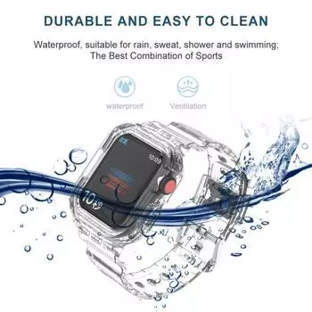 38/40/41 мм 42/44/45 мм Ремешок для наручных часов Регулируемые аксессуары для часов Мягкий ТПУ Цельный прозрачный сменный ремешок для умных часов для Apple Watch 8 38/40/41mm