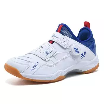 38-44 Молодежная Взрослая Амортизирующая Противоскользящая Износостойкая Дышащая Тренировочная Соревновательная Мужская Обувь Для Бадминтона Теннисная Обувь 38 белый/синий