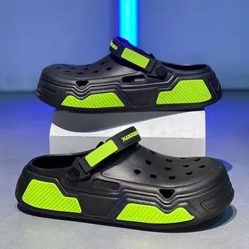 38-45 Fashion Summer Men Sandals Slippers for Boy Designer Platform in House Slippers Outdoor Wading Beach Shoes Free Shipping 38-39 чёрный