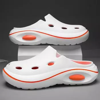 38-45 Men s Large Fashion Anti Slip Indoor Baotou Slippers Outdoor Beach Shoes Sandals Hole Shoes 38/39 белый