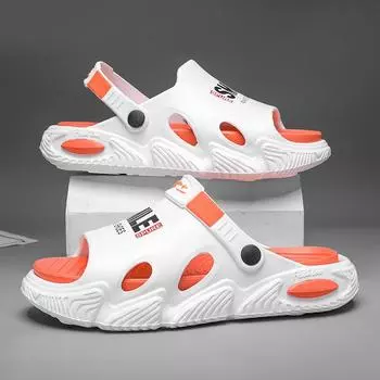 38-45 Мужские Большие Размеры Модные Однорядные Домашние Повседневные Тапочки Пляжные Сандалии Уличные Тапочки Из Двух Частей 38/39 белый