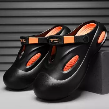 38-45 Мужские Большие Размеры Простые и Модные Тапочки Для Дома Носок Уличная Пляжная Обувь Перфорированная Обувь 38/39 белый