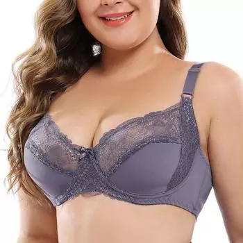 38-46 D/E плюс размер, модный женский кружевной бюстгальтер без косточек с цветочным принтом, сексуальный ультратонкий бюстгальтер с глубоким V-образным вырезом без подкладки, бюстгальтер пуш-ап на косточках, ультратонкое нижнее белье 38/85DE белый