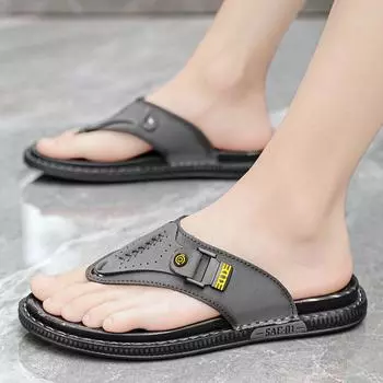 38-46 Модная летняя обувь для мужчин Шлепанцы Шлепанцы Luxus Designer Tnis Masculino Пляжная обувь Мальчик в домашних тапочках Повседневный 38 чёрный