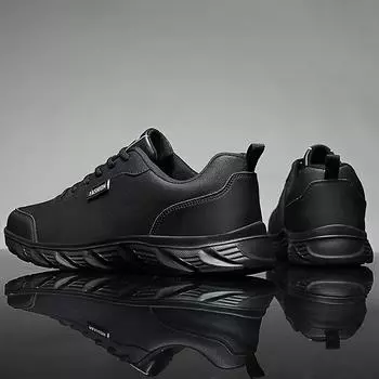 38-46 Мужская модная уличная водонепроницаемая повседневная обувь из искусственной кожи, кроссовки для бега 38 чёрный