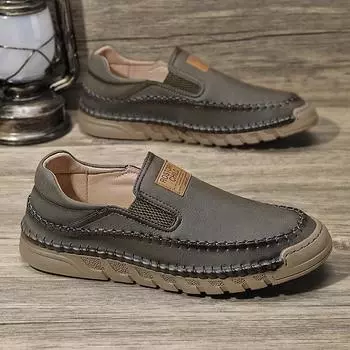 38-46 Уличная кожаная обувь Мужские кроссовки для хайкинга Обувь для вождения автомобиля Кожаная обувь большого размера Ботильоны 39 хаки