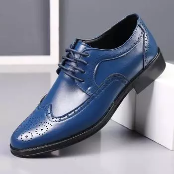 38-47 Luxury Handcrafted Men S Formal Leather Oxford Shoes Classic Black Round Toe Business Work Shoes Male Party Dress Brogue 38 чёрный