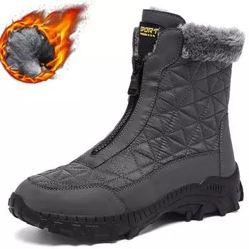 38-47 Зимние ботинки Нескользящие износостойкие уличные хлопковые зимние ботинки с толстой подошвой Высокие хлопковые ботинки Мужские зимние ботинки 38 чёрный