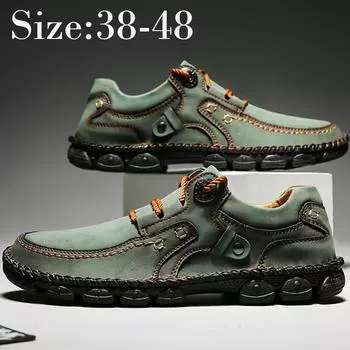 38-48 Кожаные мужские лоферы Мужские модельные туфли Мокасины Обувь для вождения автомобиля 38 чёрный